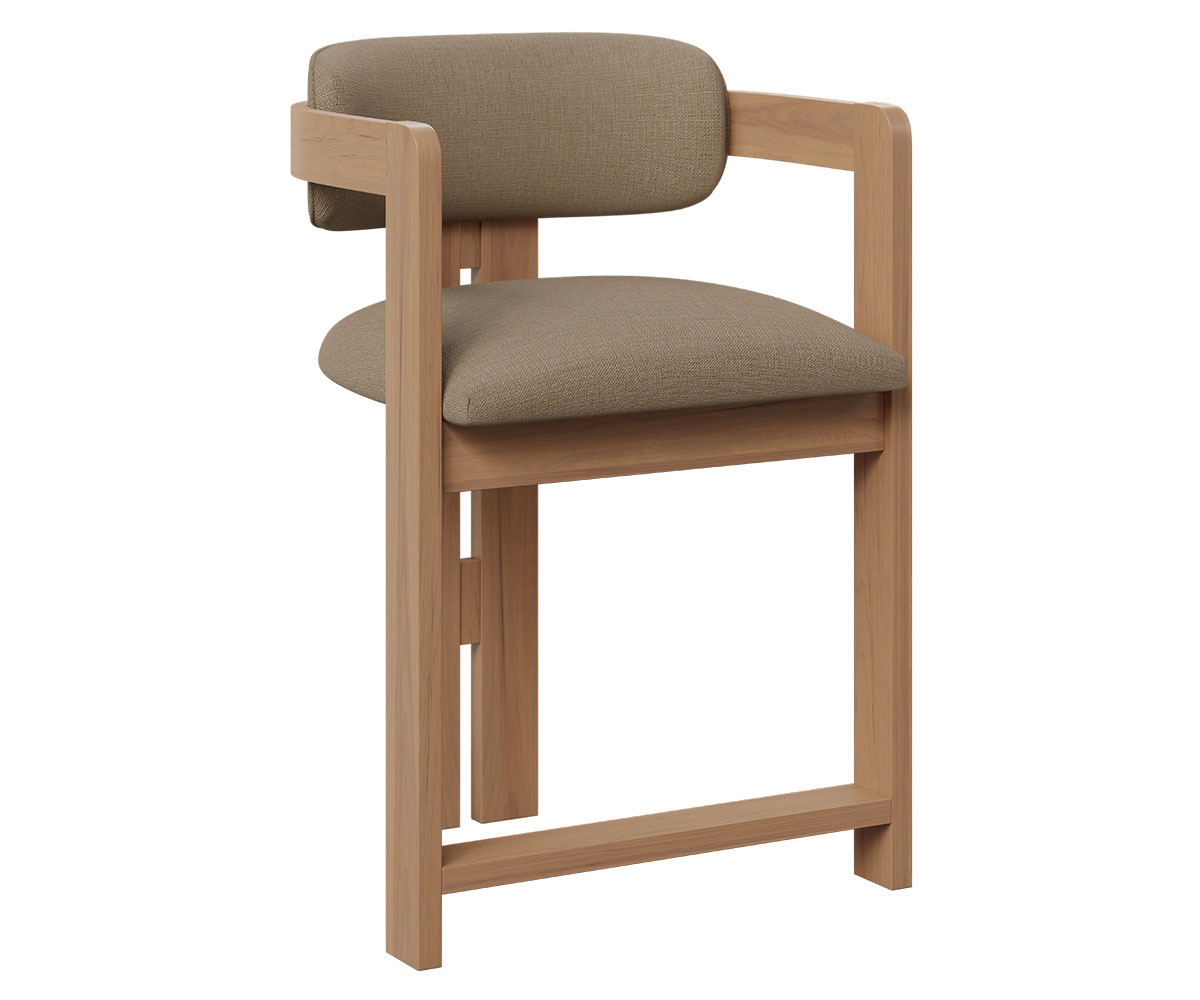 Plateau Bar Chair With Fabric Seat & Back