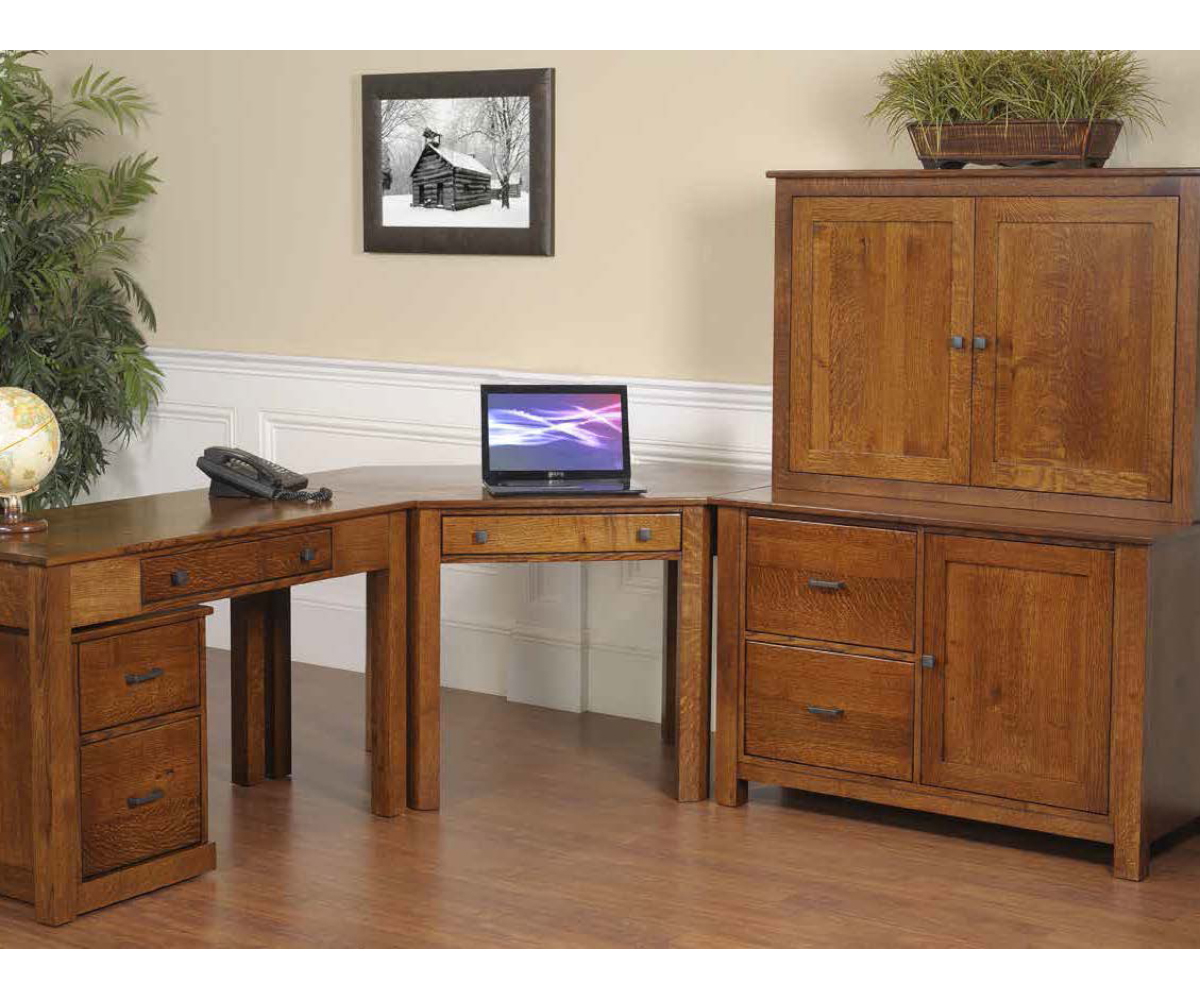 Clark Mission Modular 60" Credenza With Hutch - Image 7