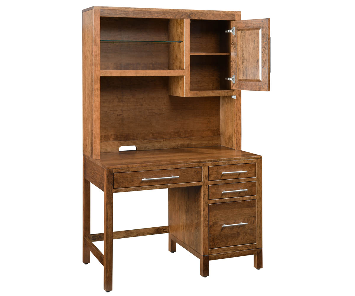 Vienna Single Pedestal Desk With Hutch - Image 2