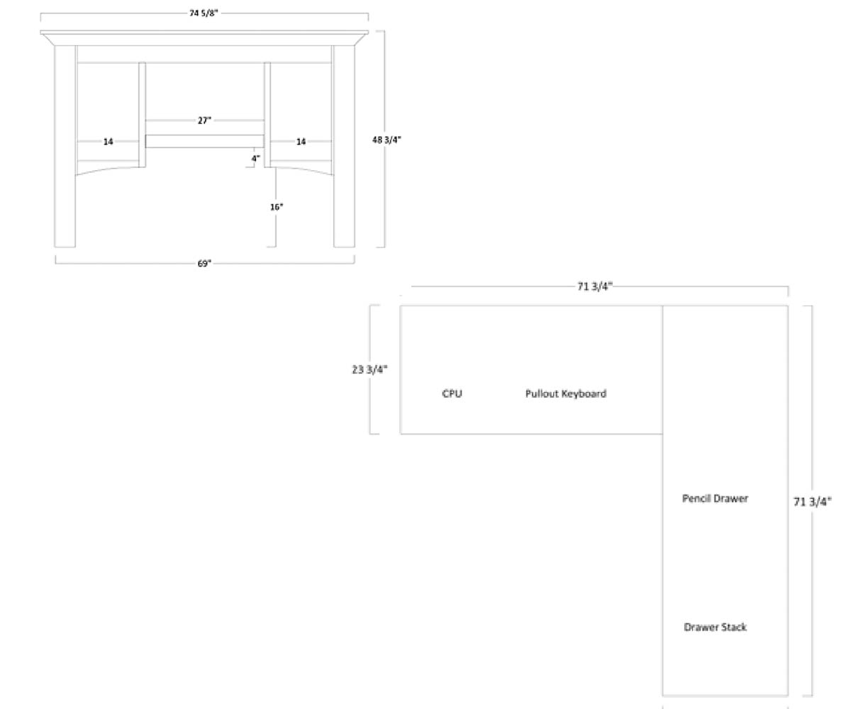 Lincoln Corner Desk & Hutch - Image 3