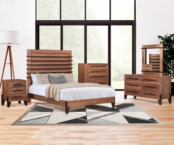 Glasgow Rustic Walnut Bedroom Collection