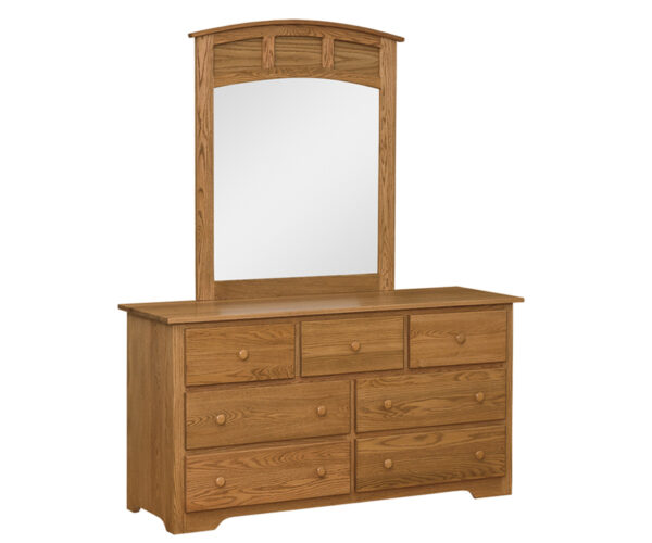 Shaker Dresser with Curved Panel Mirror