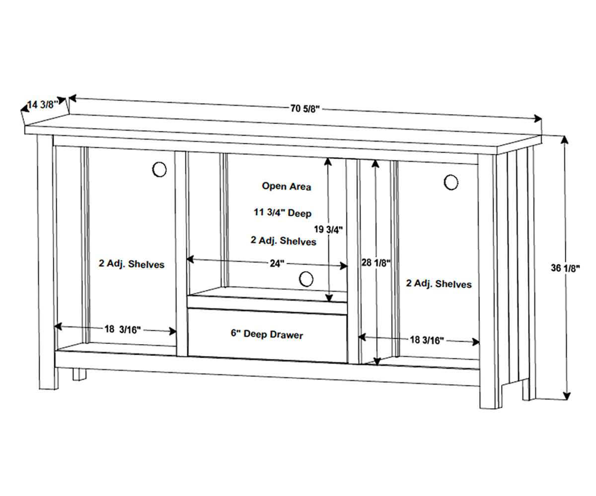 Houston Media Stand - 70"W - Image 2