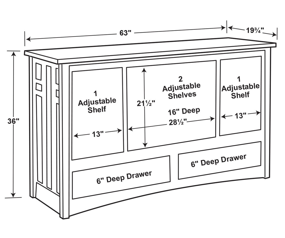 Kascade Media Stand - 63"W - Image 2