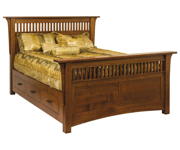 Geneva Bed with Storage Rails