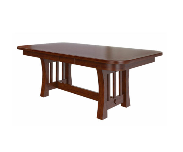 Curved Mission Double Pedestal Table