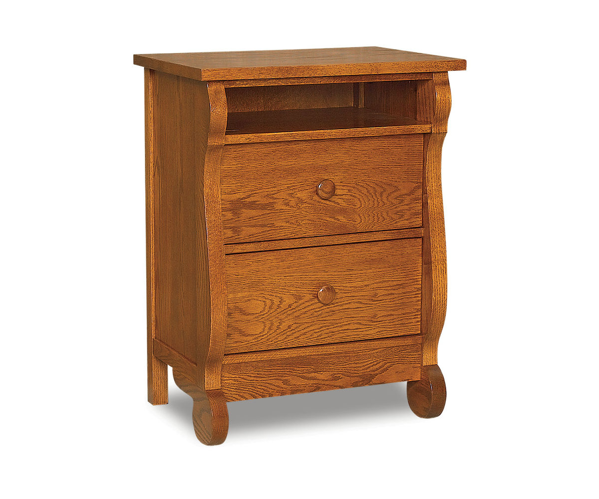 Old Classic Sleigh 2 Drawer Open Nightstand