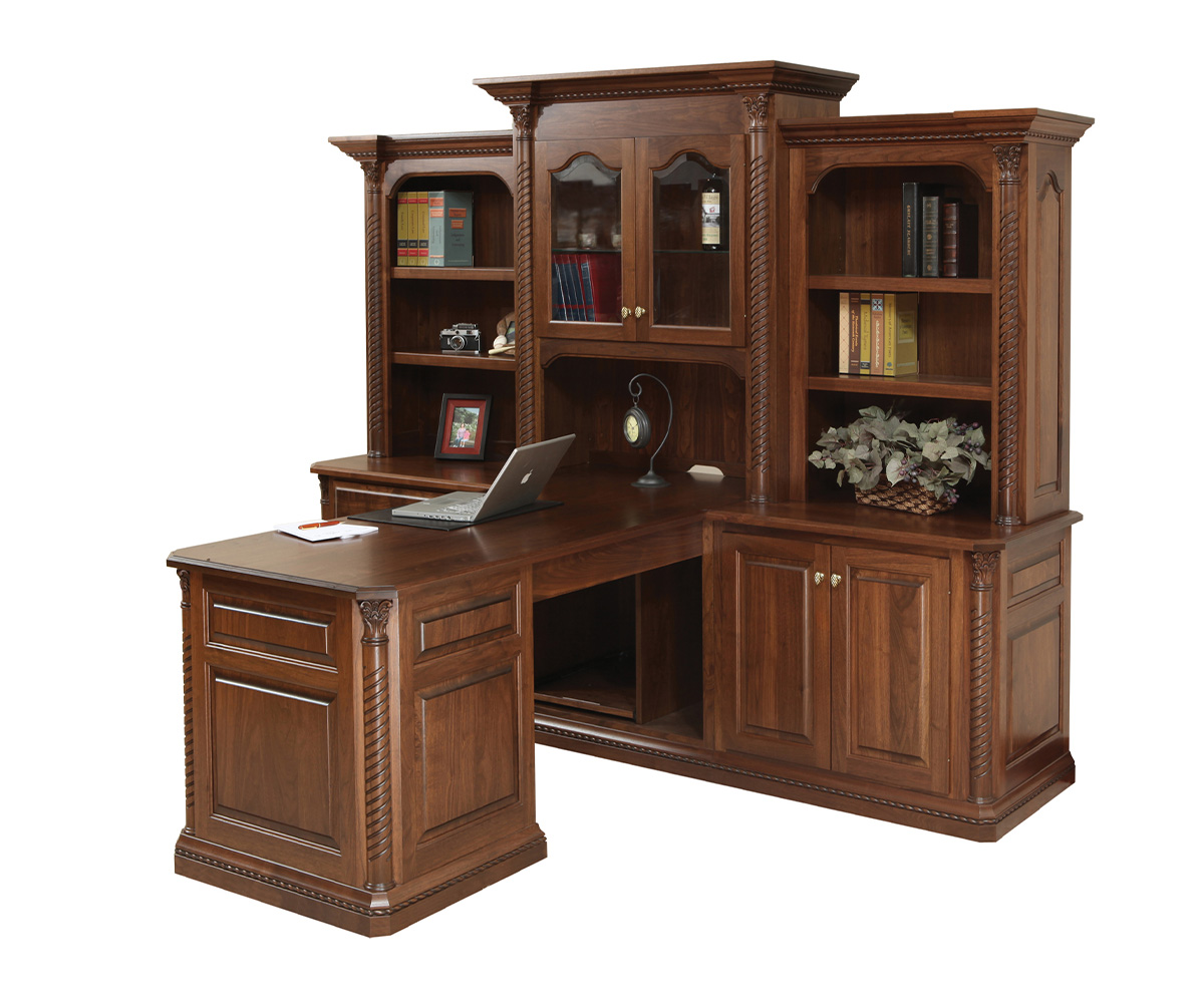 Lexington Partner Desk and 3 Piece Hutch