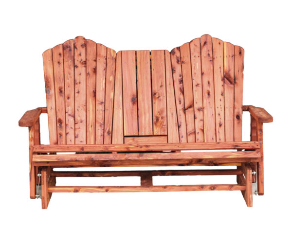 5' Fold Down Loveseat Glider With Cupholders