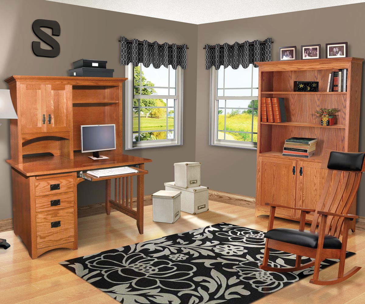 Mission Corner Desk & Hutch - Image 6