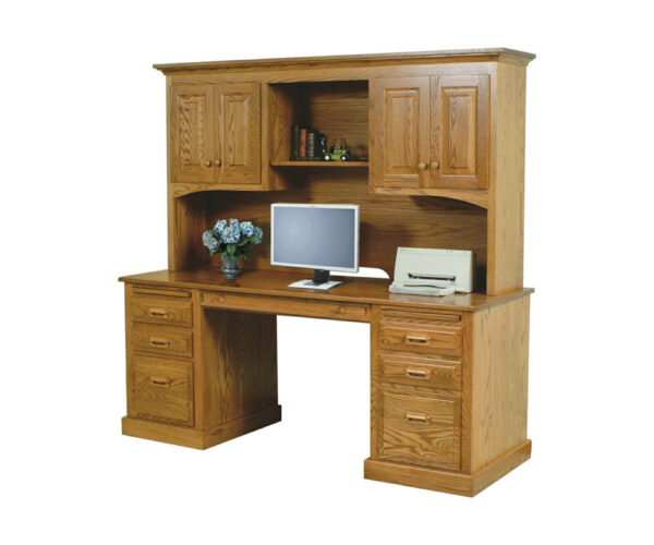 Traditional Double Pedestal Desk & Hutch