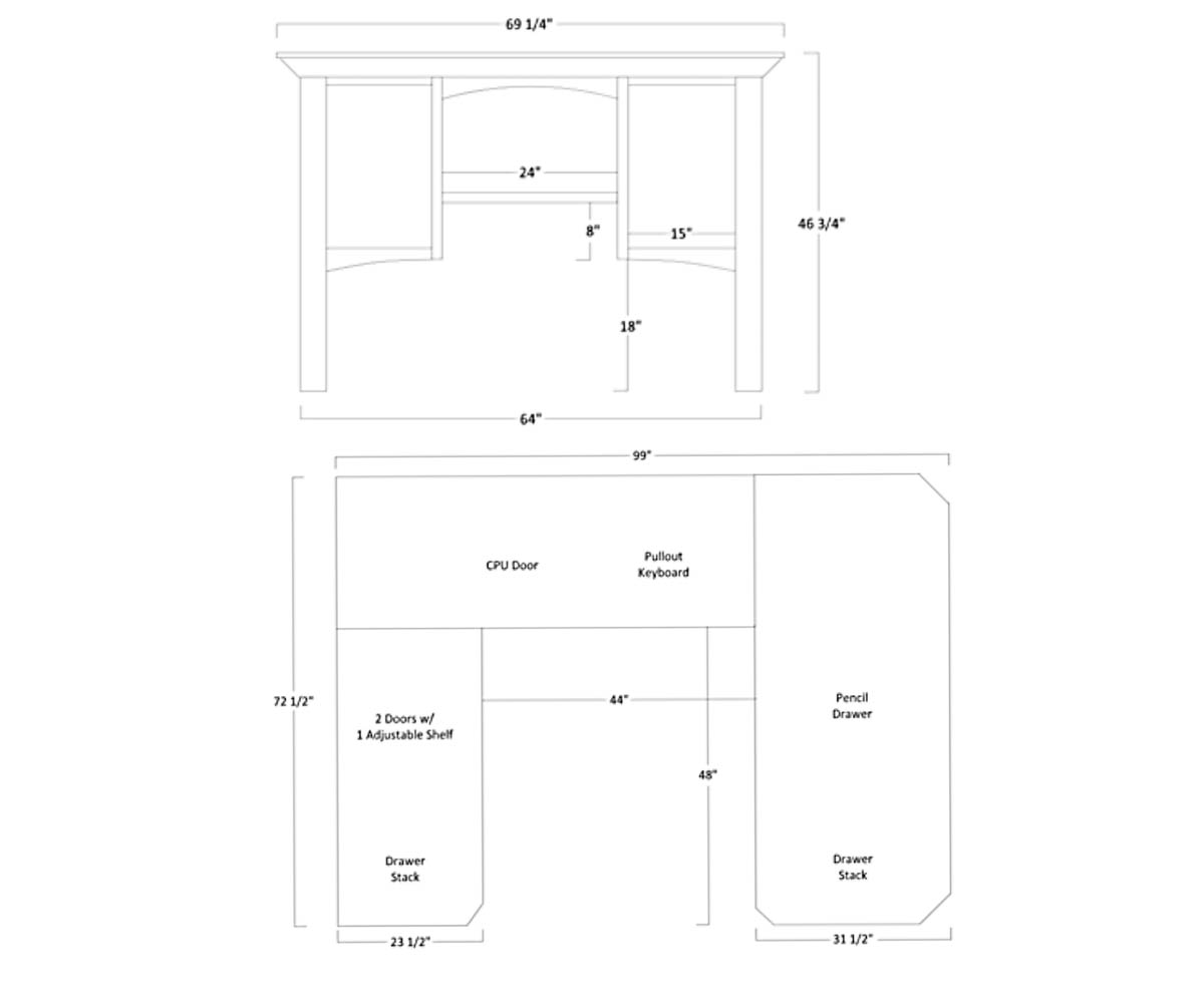 Buckingham U-Shape Desk and Hutch - Image 4