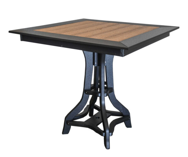 44" Square Pub Table With Border - Curved Leg