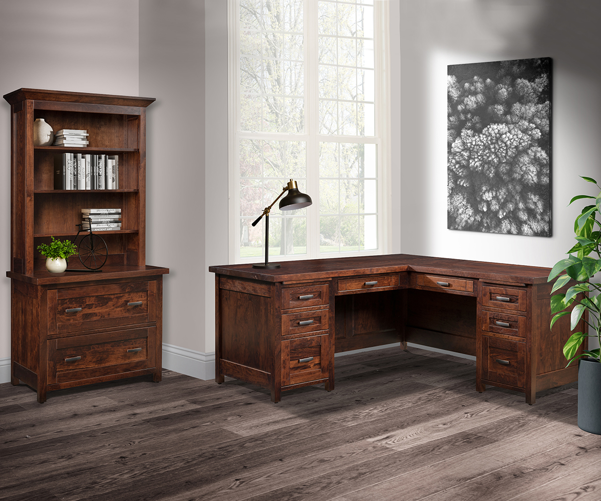 Sante Fe Single Pedestal Desk With Hutch - Image 3