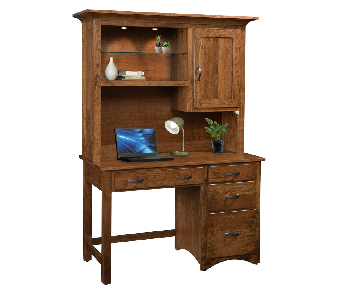 Shaker Single Pedestal Desk with Hutch