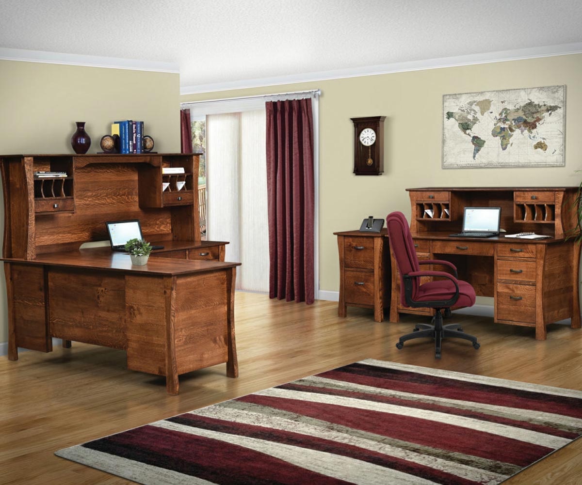Kapernaum Double Pedestal Desk and Hutch - Image 4
