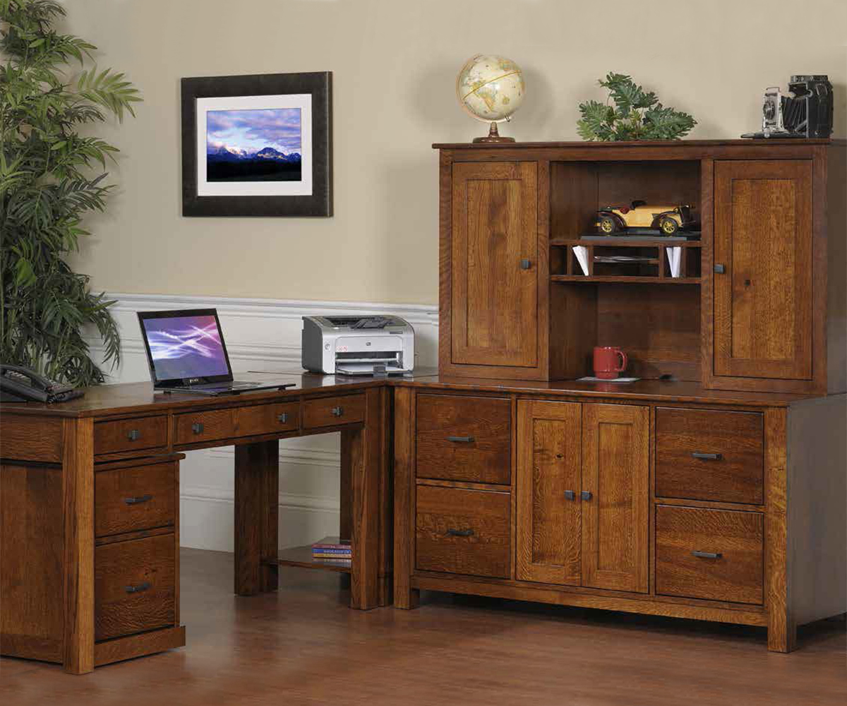 Clark Mission Modular 60" Credenza With Hutch - Image 5