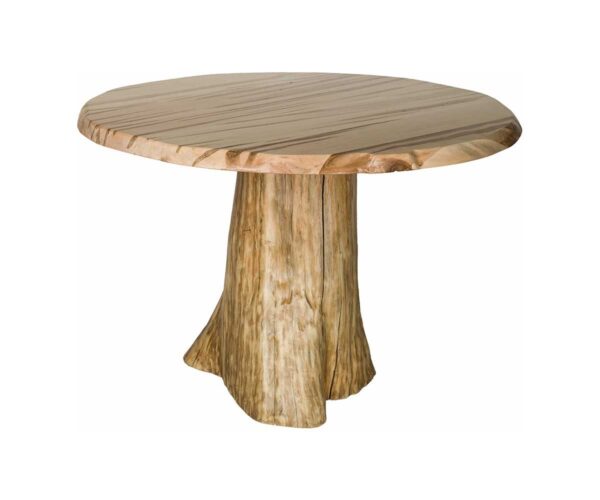 Faux Live Edge Round Stump Table